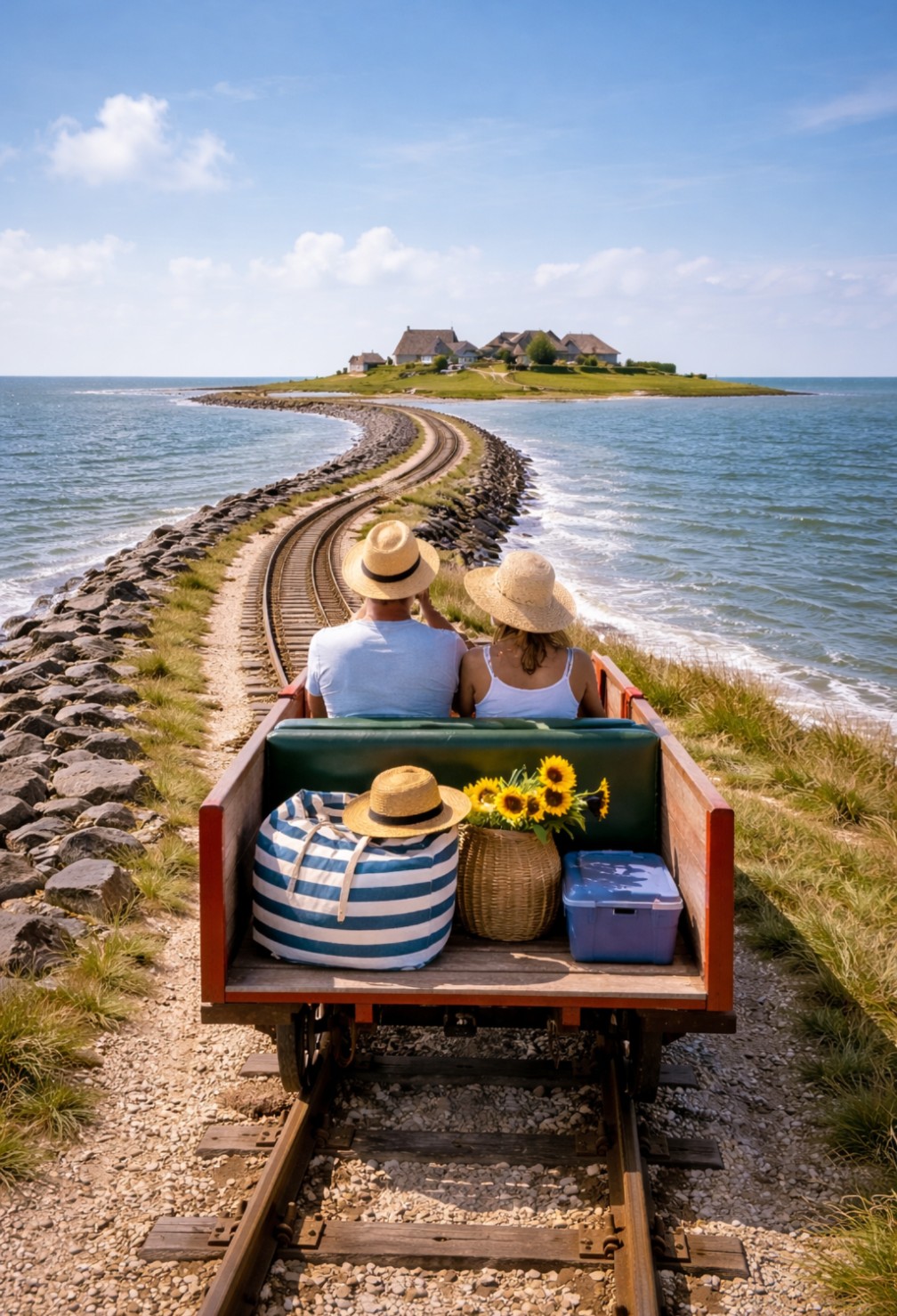 Lorenbahn Fahrt zur Hallig Oland